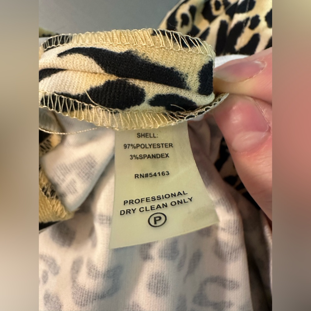 Calvin Klein Animal Print Dress in Black and Tan - Picture 7 of 7